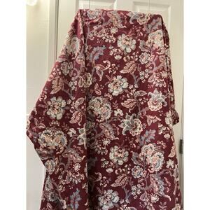 Charter Club burgundy Chinoiserie Jacobean floral Duvet Cover Cotton Flannel